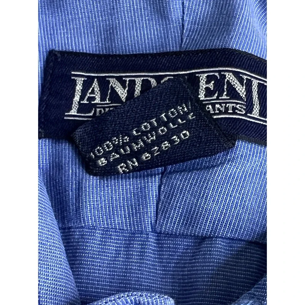 Lands' End Mens Dress Shirt Blue Long Sleeve Button Down 15.5‎ 32